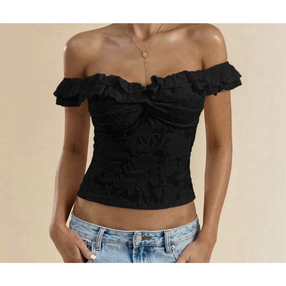 4 For $20 Shein Crop Top, Black, Medium